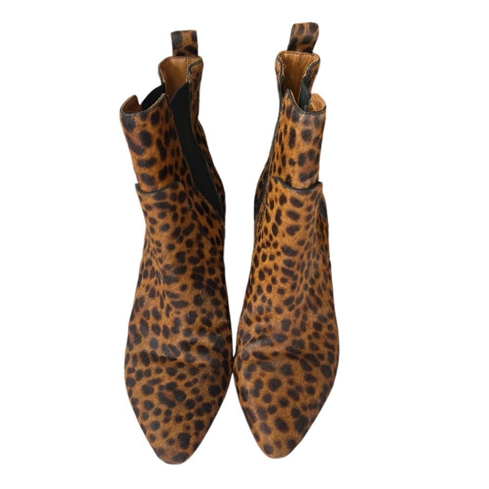Veronica Beard Landon Leopard Print Calf Hair Ankle Boots Size 8.5 US 39 EU - Picture 4 of 14